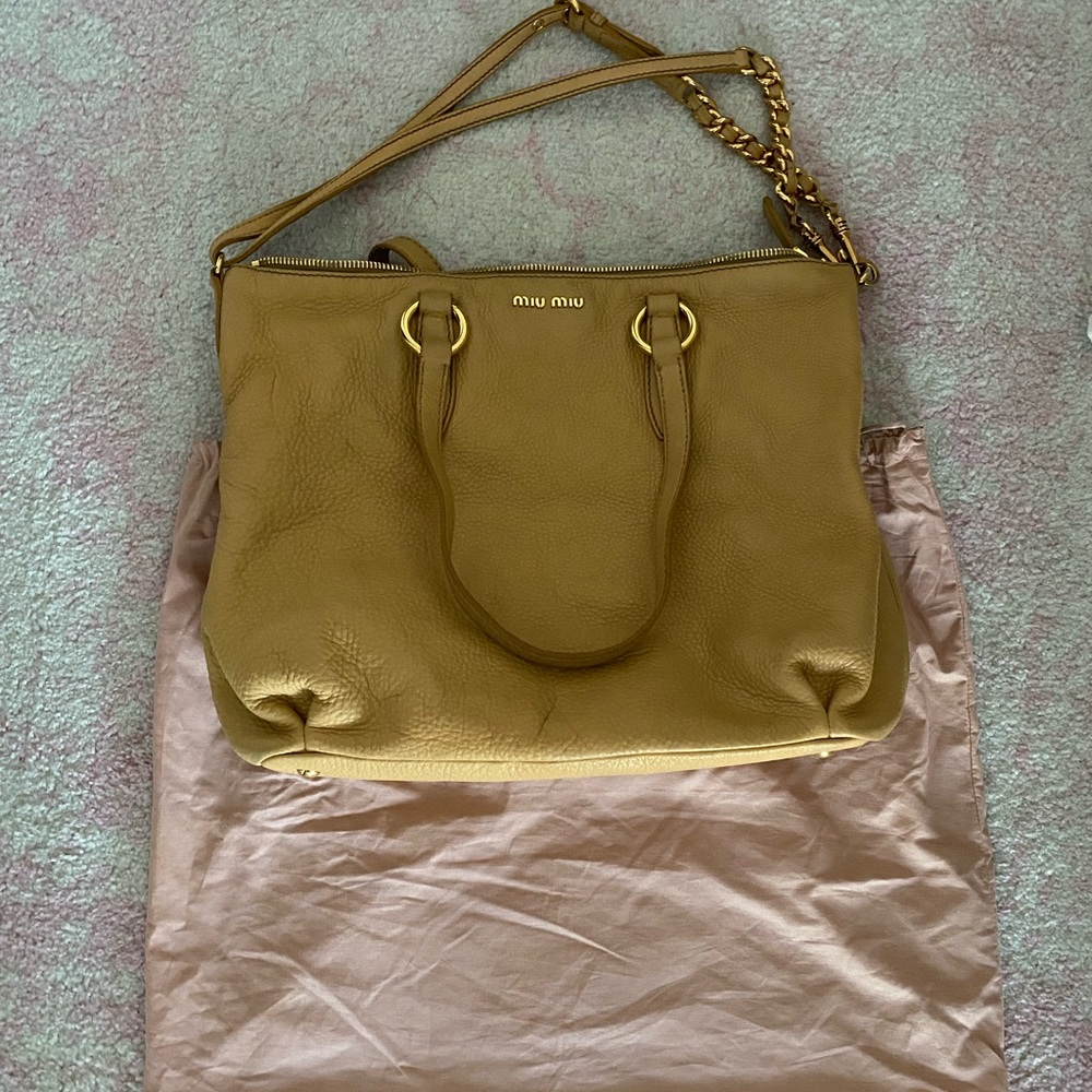 Miu miu leather tote
